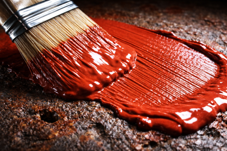 red paint close up